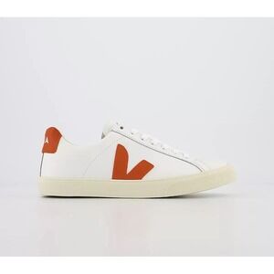 Veja Esplar Logo Leather EU 40 Women's US 8.5 Extra White/Pumpkin Orange Shoes